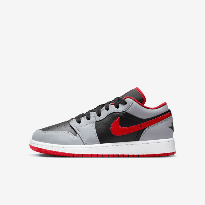 Air Jordan 1 Low GS Black Cement Grey Fire Red - Primeira Divisão