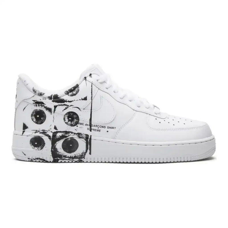 Comme des Garçons x Supreme x Nike Air Force 1 Low Eyes – Primeira Divisão